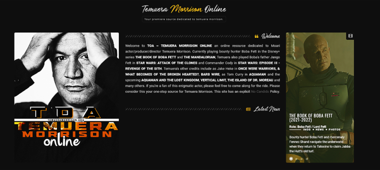 Temuera Morrison Online is Back Online